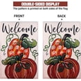 thumbnail image 2 of Pumpkin Fall Garden Flag 12x18 Inch Double Sided Welcome Autumn Thanksgiving Burlap Buffalo Plaid Seasonal Yard Flag for Outdoor Decor, 2 of 6