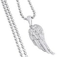 thumbnail image 5 of Diamond Mini Wing Pendant Mens .925 Sterling Silver Round Pave Charm 0.26 Tcw., 5 of 6