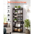 thumbnail image 2 of VEVOR Industrial Bookshelf, 6-Tier, Vintage Ladder Shelf Bookshelves and Bookcases, with Metal Frame, Book Organizer with Open Shelves, for Living Room, Bedroom, Kitchen, Home Office, Rustics Brown, 2 of 9