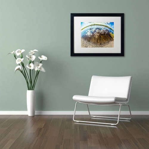 Trademark Fine Art "Earth Eyeball" Canvas Art by Yale Gurney, White Matte, Black Frame