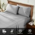 thumbnail image 6 of BNM Melange Soft Flannel Cotton Sheet Set, Twin XL, Gray, 6 of 11
