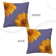 thumbnail image 3 of Square Throw Pillow Covers with Core, Realistic Daisy Art Pattern Purple Pillows for Sofa Beds, 16"x16", 3 of 9
