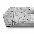 thumbnail image 3 of Cartoon Airplane Soft Flannel Fleece Throw Blanket, Little Colorful Planes in Sky with Greyish Clouds Transport Theme, Cozy Plush for Indoor and Outdoor Use, 50" x 70", Multicolor, by Ambesonne, 3 of 6