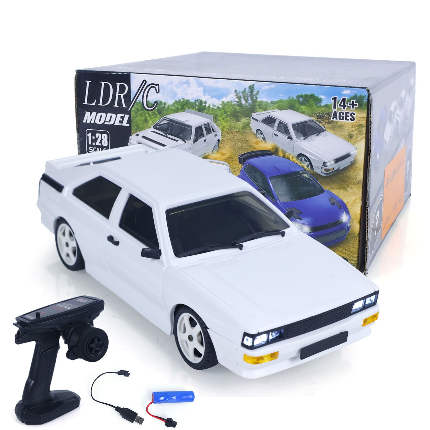 Plastic LDRC 2804W 1/28 4WD RC Drift Car Remote Control Racing Vehicles Motor ESC Steering Servo Light System Model Toys