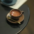 thumbnail image 4 of 1/6 Coffee Cup Plate Spoon Multipurpose for Dollhouse Life Scene Prop Brown, 4 of 8