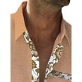 thumbnail image 2 of Gomelly Mens Tops Short Sleeve Summer Shirts Casual T Shirt Men Tee Lapel Neck T-shirt Khaki S, 2 of 4