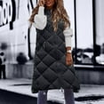 thumbnail image 7 of Jacenvly Winter Women's Long Down Vest Zipper Puffer Ladies Warm Pocket Hooded Coat Maxi Jacket Activewear Sleeveless Down Parkas, 7 of 7