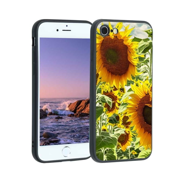 Compatible with iPhone 8 Phone Case, Sunflowers-3 Case Men Women, Flexible Silicone Shockproof Case for iPhone 8