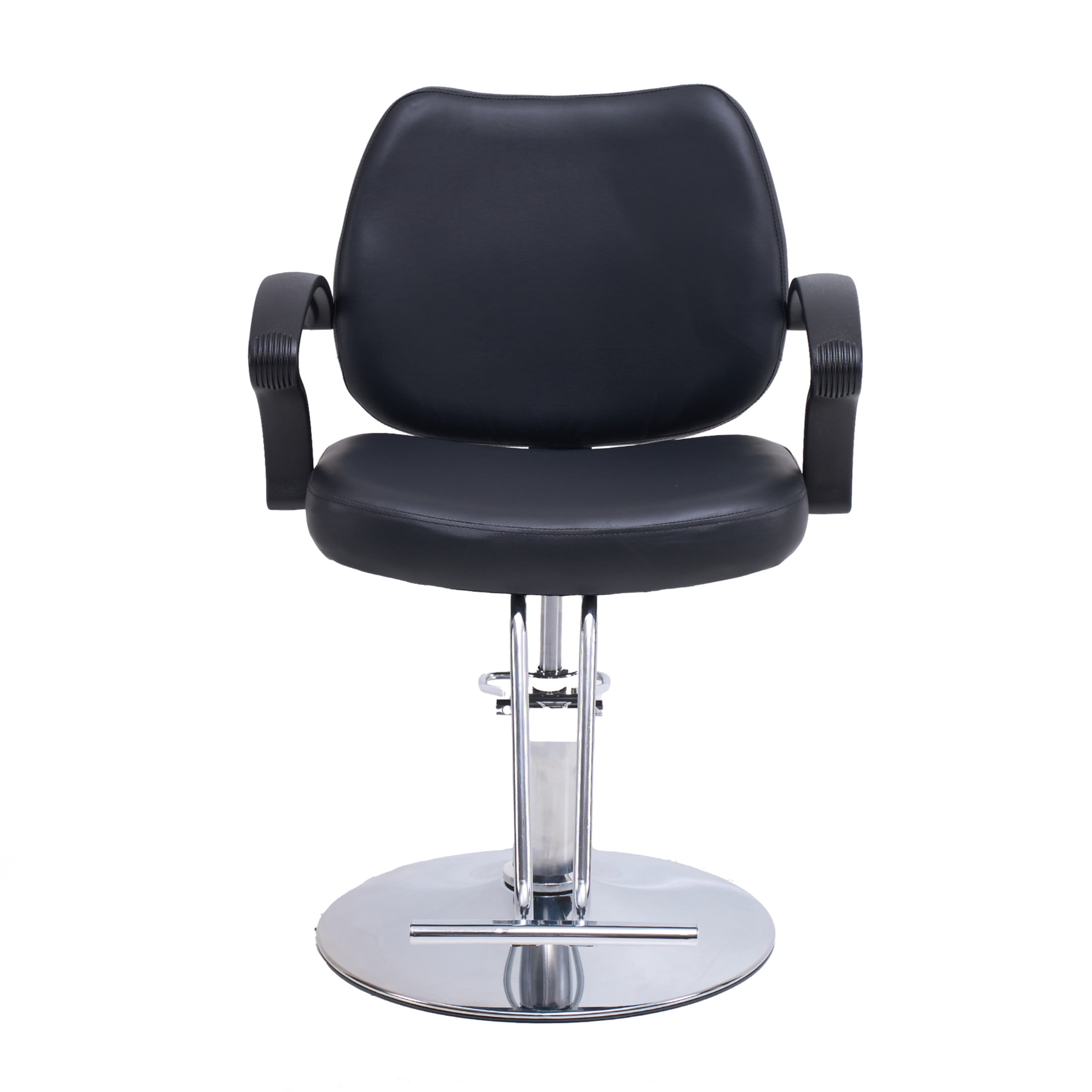 Noble House Hydraulic Barber Styling Chair, Adjustable Height, PU Upholstery, Black + Chrome