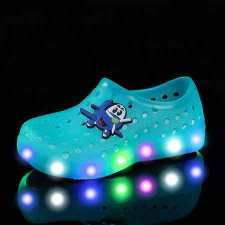 

Girls Boys Luminous Clogs Butterfly Comfortable Lightweight Beach Shoes For Kids Children