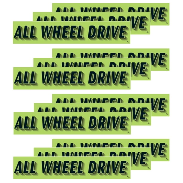 14.5" Black & Green Adhesive Windshield Slogan Car Dealer Sticker You Pick