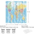 thumbnail image 4 of Cortina de ducha con mapa del mundo, geografía, mapa global, país, océano, montañas, países, capitales, ciudades, azul, decoración de baño, tela de poliéster impermeable con ganchos, azul, 4 of 4