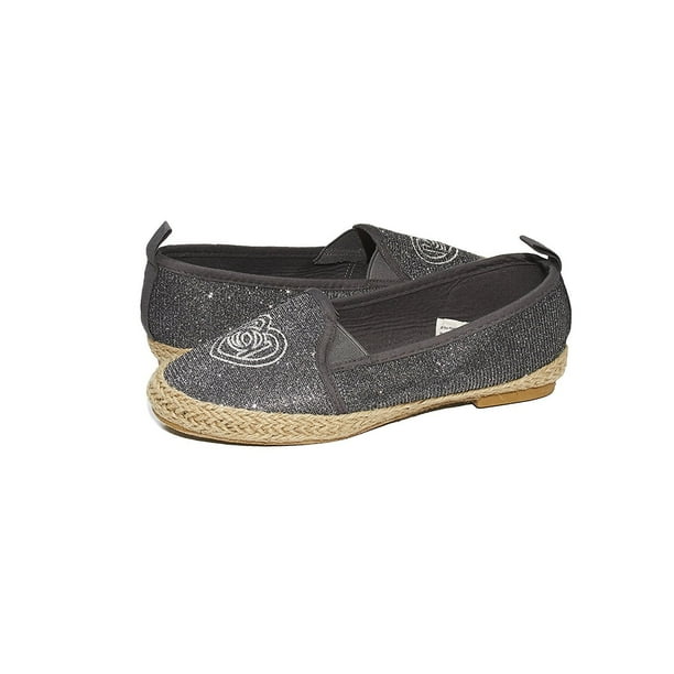 Bebe Bebe Girls Big Kid Beachy Espadrille Slip On Loafer Flat Glitter Mesh Shoe Size 5 Pewter Walmart Com Walmart Com