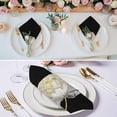 thumbnail image 2 of Flower Black Cloth Napkins, Gold White Abstract Floral Aesthetic Washable and Reusable Dinner Napkins Set of 4, Table Napkin for Kitchen Party Birthday Wedding Hotel Housewarming 20"x20", 2 of 8