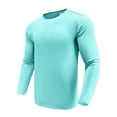 thumbnail image 2 of Mens Long-Sleeve T-Shirt Casual Fashion Crew Neck Upf 50+ Sun Protection T Shirts Moisture Wicking Slim Fit Tees for Outdoor Sports Cyan 2XL, 2 of 7