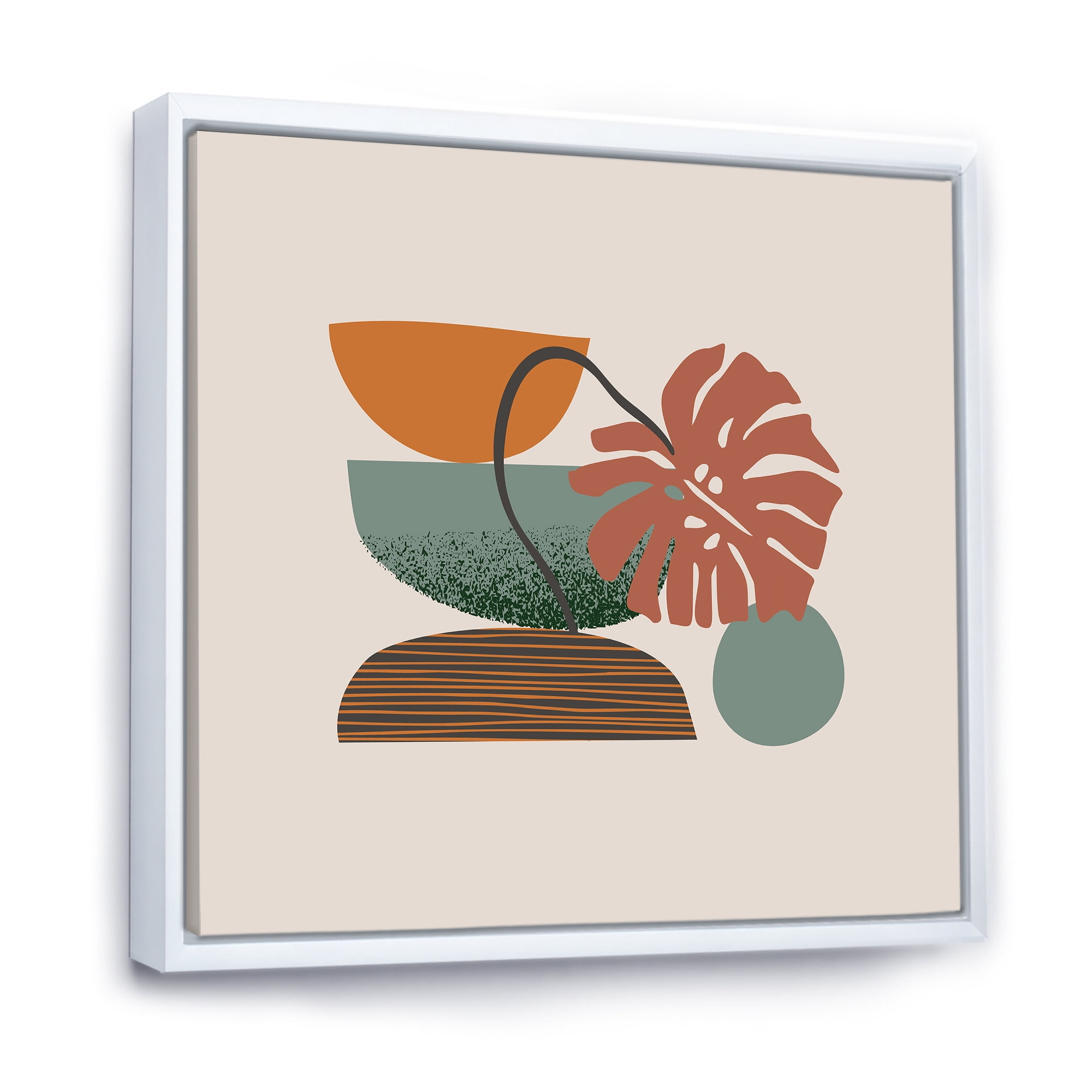 Designart 'Abstract Colorful Geometric Art Collage III' Modern Framed Canvas Wall Art Print