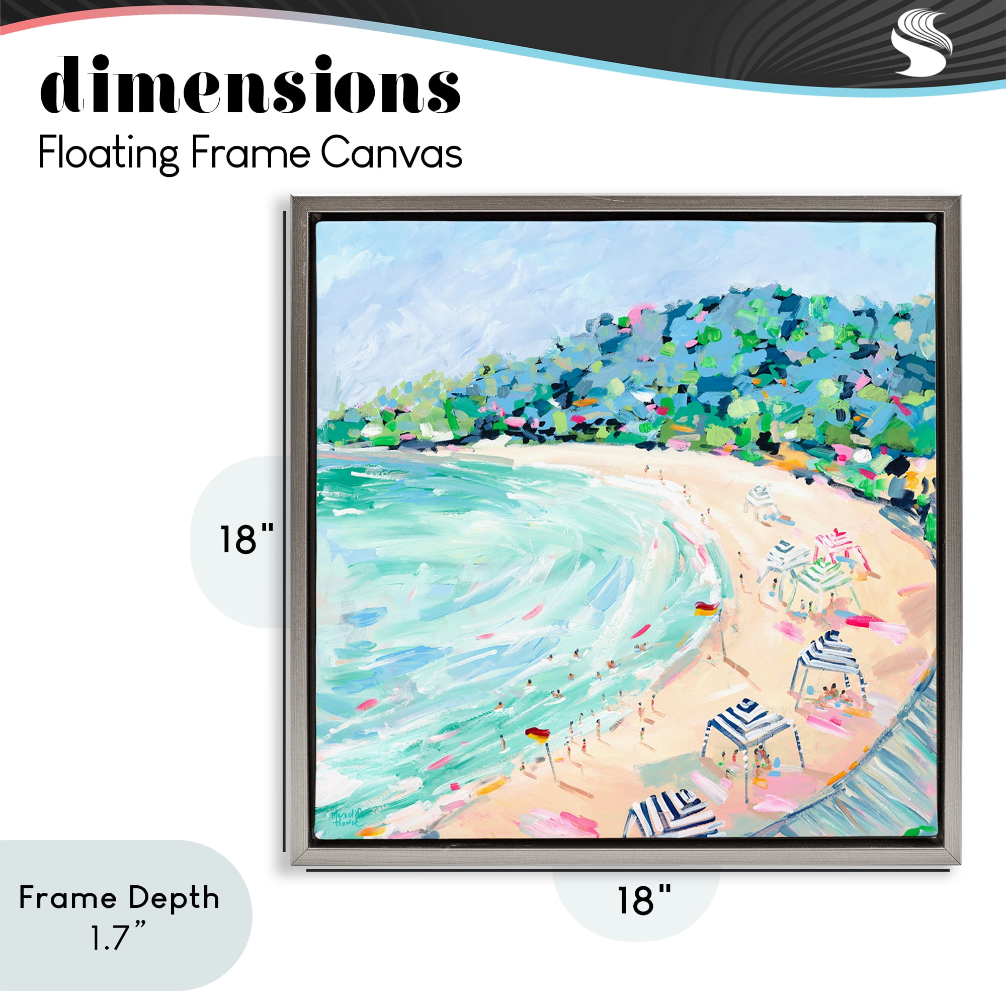 Stupell Industries Good Times Noosa Beach Gray Framed Floater Canvas Wall Art, design by Meredith Howse