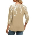thumbnail image 5 of Elvqul Pullover Tops for Women Shirts 3/4 Sleeve Graphic Casual Cold Weather V Neck Womens Tops Relaxed Fit, 5 of 7
