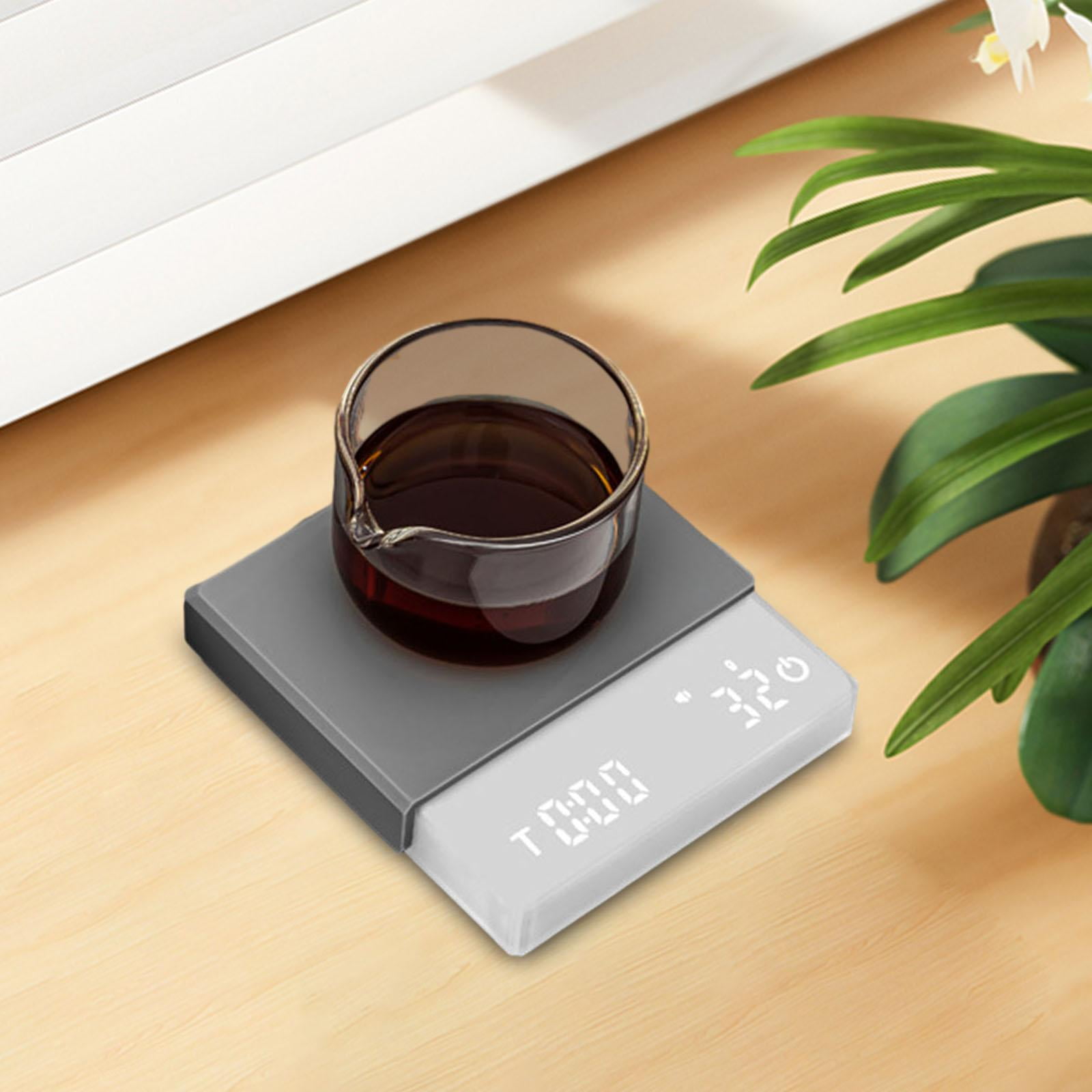 Esquirla Kitchen Coffee Scale Scale Housewarming Gifts Sturdy Practical Barista Tool with Timer for Cafe Shop Household White