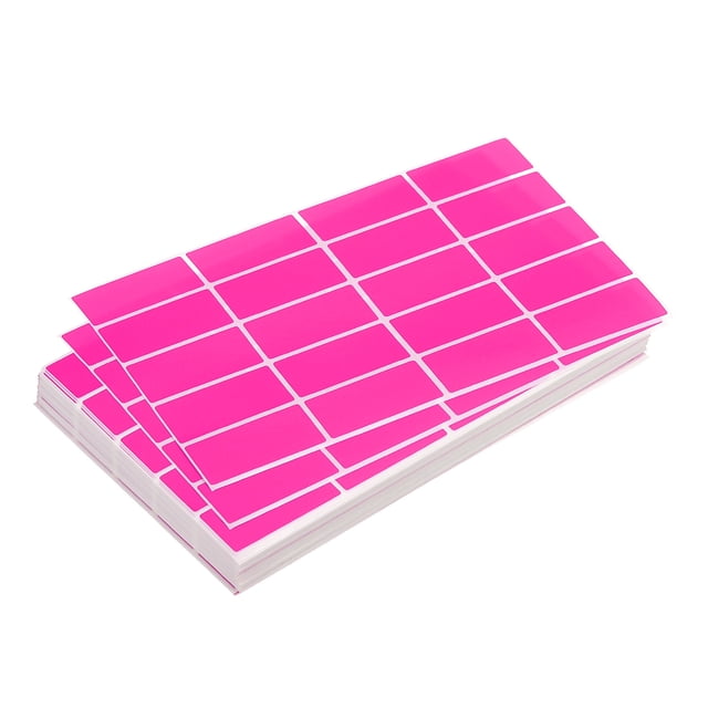 Unique Bargains 2000 Autocollants Rectangulaires Colorés, Étiquettes de Code Couleur, Feuille Auto-Adhésive 1.57x0.75 Pouces Rouge Rose