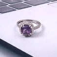 thumbnail image 2 of Amethyst Ring, 925 Sterling Silver, Wedding Ring, AAA quality Amethyst Ring, Cushion Gemstone , February Birthstone, Gifts For Her, 2 of 2