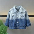 thumbnail image 2 of Atogsazn Childrens Boys Denim Jacket Kids Casual Button Down Long Sleeve Coat Lightweight Tops Clothing Blue 5-6 Years Fashion, 2 of 9
