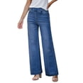 thumbnail image 1 of Pantalones GRAPENT para mujer, pantalones anchos de viaje, color azul, talla L, 1 of 8