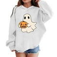 thumbnail image 3 of bbymog Halloween Boys Hoodie Long Sleeve Cute Spooky Hoodies for Teen Girls Fall Winter Kids Clothing White 9 Years, 3 of 7