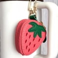 thumbnail image 6 of ABPETE Cute Fruit Bag,Kawaii Leather Keychain, Coin Purse,Handmade Mini Zipper Pouch Keychain(Pink), 6 of 15