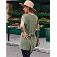 thumbnail image 5 of Ekouaer Maternity Tops Short Sleeve Pregnancy Shirts Tee Tunic Casual T Shirt Ribbed Knit Pregnant Clothes Wine Red M Army Green M, 5 of 6