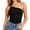 #162-Black, variant on Womens Sleeveless Summer Tops Solid Color One Shoulder Ruched Crop Tank Tops with Built-in Bra for Night Out, Brunch Dates