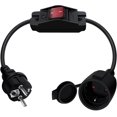 thumbnail image 1 of Schuko Extension Cable with Switch 16A 250V Short Schuko Power Extension Cable, Short Cable 2 AC Plugs IP44 for Outdoor or Indoor Use, at Home, in the, 1 of 5
