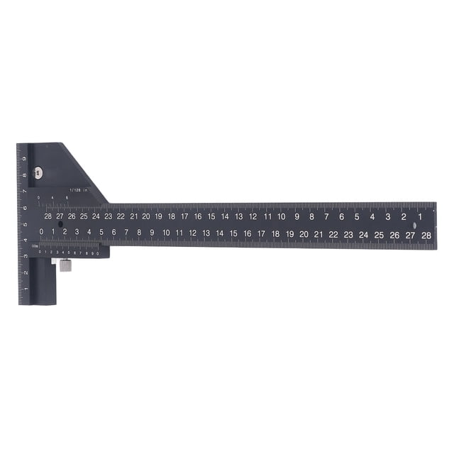 Trazador De Carpintería, aleación De Aluminio, Mano De Obra Fina, Escala Precisa, Peso Ligero, Regla En Forma De T De Diseño Dividido De 0 A 280 Mm Para Medir