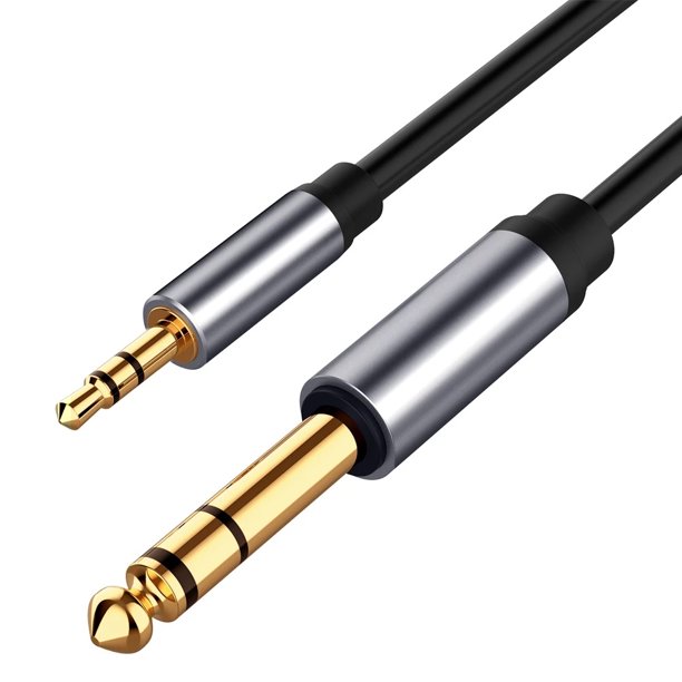 Bkuxy 3.5mm To 6.35mm Audio Adapter Auxiliary Cable For Cellphone