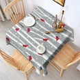 thumbnail image 2 of Gray Christmas Cardinal Bird Pattern Square Tablecloth,Waterproof Square Table Cover,Wipeable Spillproof Washable Table Cover for Home Kitchen Party Decor 52"x52"(132x132cm), 2 of 6