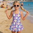 thumbnail image 3 of Uourmeti Cartoon Easter Bunny & Egg Skirted One Piece Swim Dress - Quick Dry, Stretchy Bathing Suit for Girls | Perfect for Beach & Pool Vacations, 3 of 8