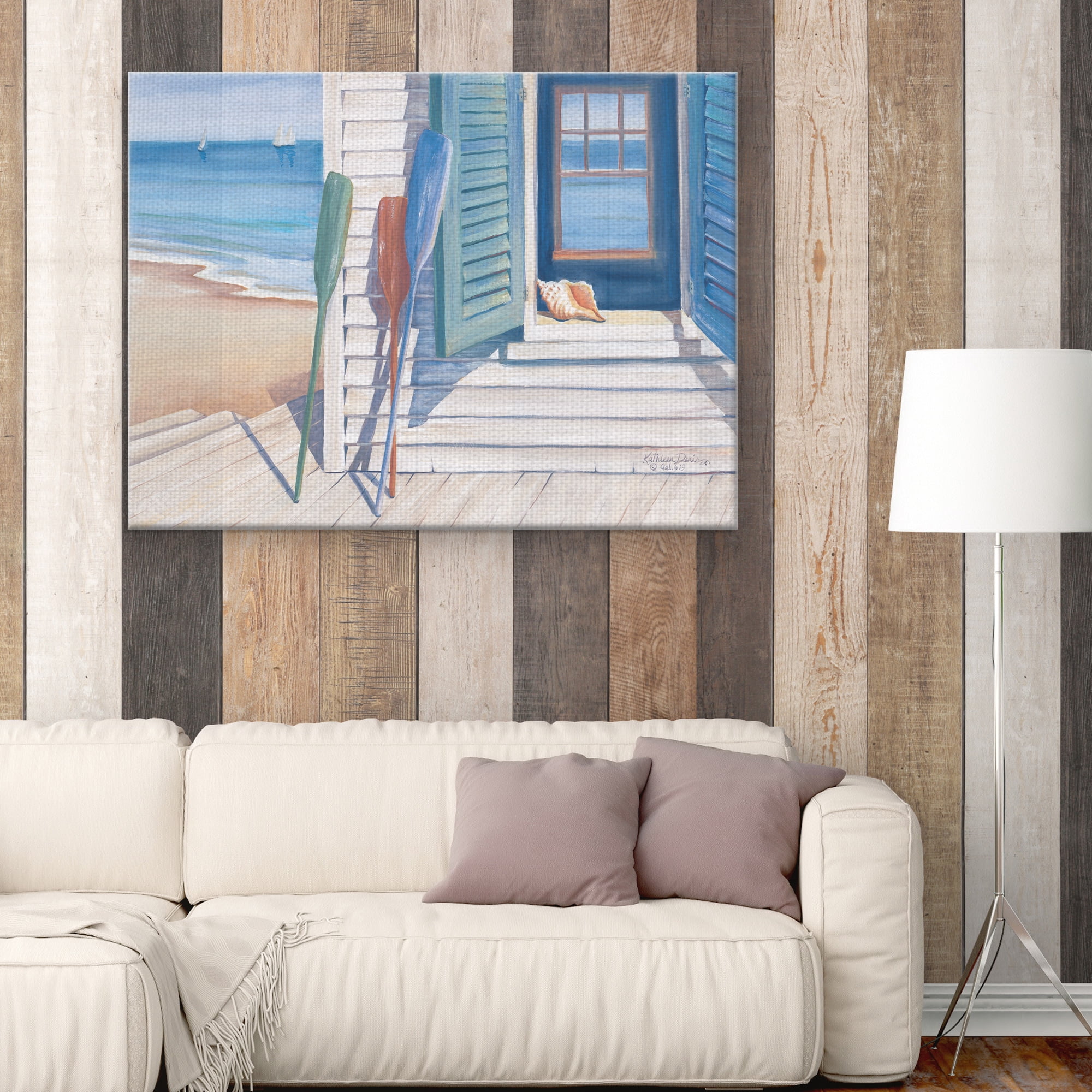 Masterpiece Art Gallery Seashore Beach House By Kathleen Denis Canvas Art Print 30" x 40"