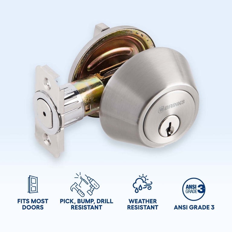 Brinks Mobile Home Single Cylinder Deadbolt, Stainless Steel photo 6