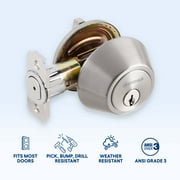 Brinks Mobile Home Single Cylinder Deadbolt Lock, Stainless Steel Finish