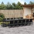 thumbnail image 1 of vidaXL 17 Piece Garden Dining Set Black Textilene, 1 of 5
