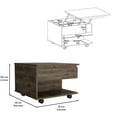 thumbnail image 3 of JERFIT Mercuri Lift Top Coffee Table with Wheels, Dark Brown Lift-Top Cocktail Table with Hidden Storage and Locking Casters, 3 of 7