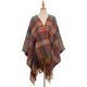thumbnail image 3 of Suéter para mujer, poncho, capa, abrigo de punto, cárdigan abierto al frente, manta, chales, pashminas, verde, 3 of 4
