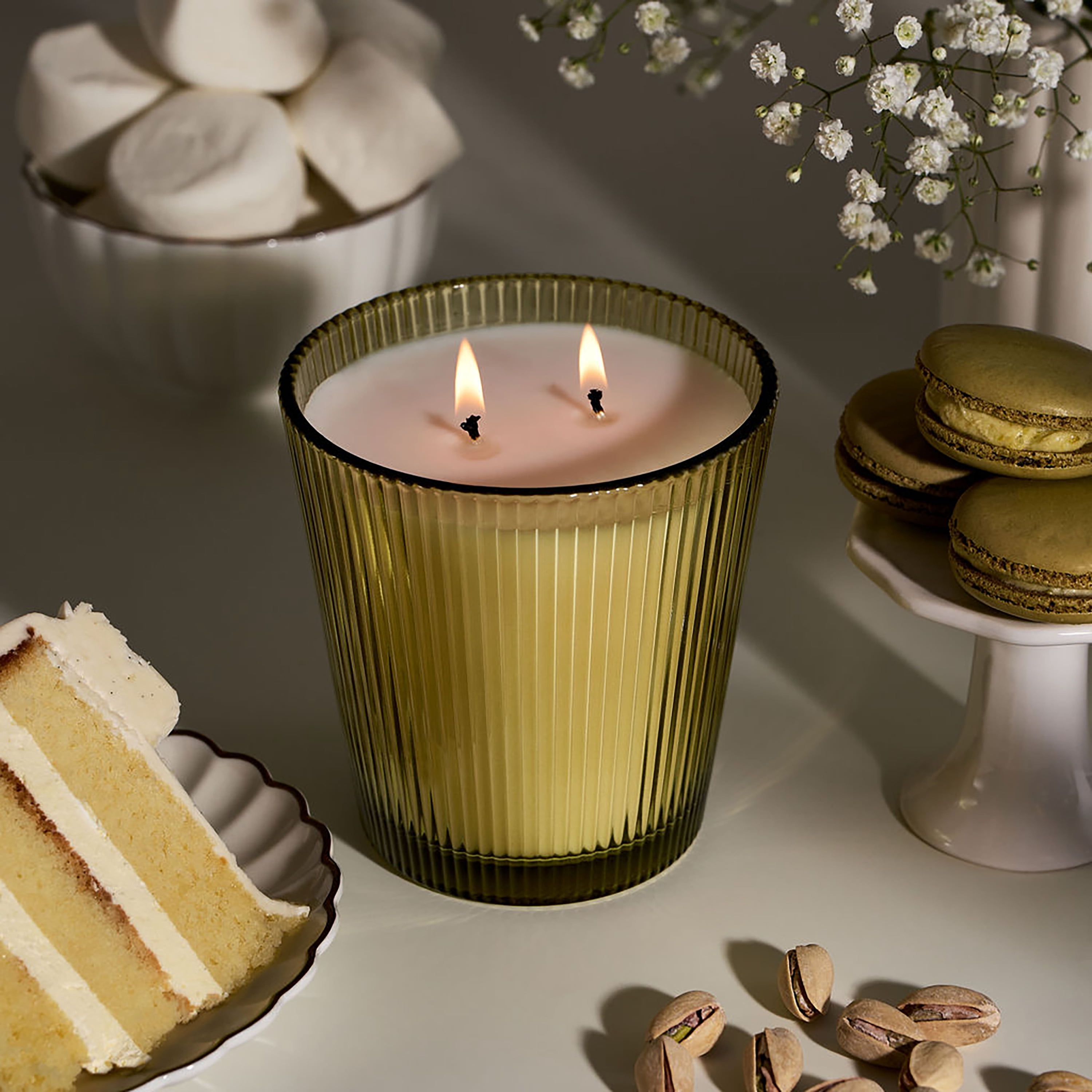 Better Homes & Gardens Fine Fragrance Collection, Pistachio Marshmallow Scented 2-Wick Jar Candle 16 oz.