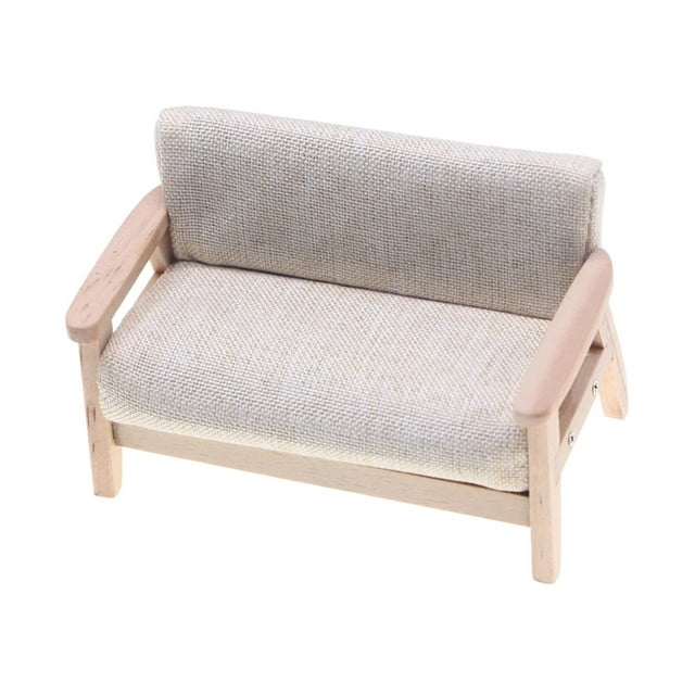 MERIGLARE 1:12 Dollhouse Miniature Sofa for Gift Micro Landscape Landscape Decorations beige