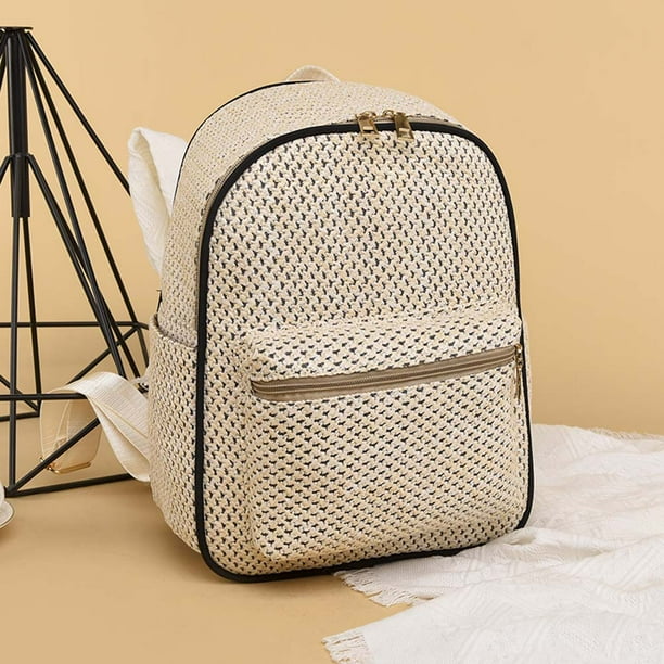 Mochila Rafia Mujer Mochila De Playa Bohemia Para Mujer Tejida A