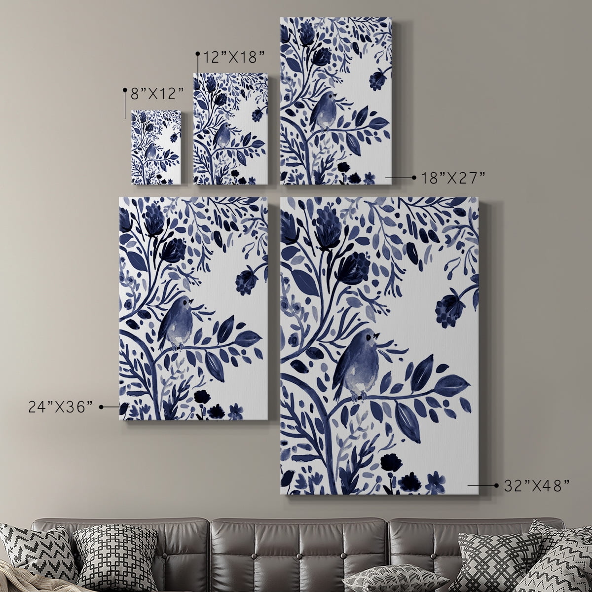 Indigo Song I Premium Gallery Wrapped Canvas - Ready to Hang