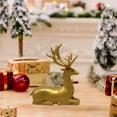 thumbnail image 2 of Reindeer Figurine Statues Deluxe Set of 1,Christmas Deer Reindeer Ornaments for Home Decor Accents Living Room Office Bookself Tabletop Mantle Christmas Decoration,Gold, 2 of 6
