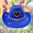 thumbnail image 3 of Women's Hats Blue Cowgirl Hat for Girls Sequin Glitter Hat Cowgirl Accessories for Women Disco Hat, 3 of 3