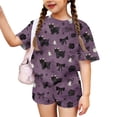 thumbnail image 2 of Grblisyd Girls Summer Outfits 2 Piece Set Short Sleeve Crew Neck Shirts and Elastic Waist Shorts Sets Kids Cute Animal Print Clothes 7-8 Y, 2 of 7