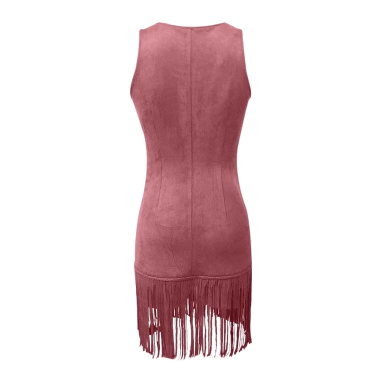 pink country concert dress NMMUED V Neck Dress for Women Bodycon Dresses for Women Country Concert  Outfits for Women Cowgirl Outfits for Women Suede Dress, Pink XL
